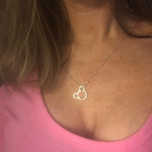 Silver Mickey Mouse Necklace. 20 inch. New
